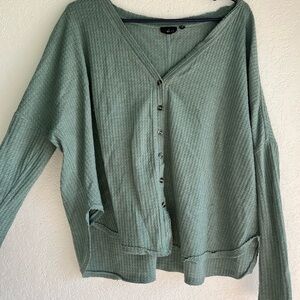Free people sage Button-Up Cardigan